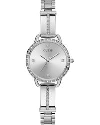 Guess - 30mm Crystal Bangle Watch - Lyst
