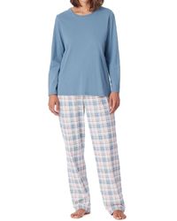 Schiesser - Schlafanzug lang Baumwolle-Comfort Essentials Pyjamaset - Lyst