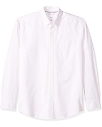 Amazon Essentials Regular-fit Wrinkle-resistant Long-sleeve Stripe Dress  Shirt in Blue/White Stripe (Blue) for Men - Lyst