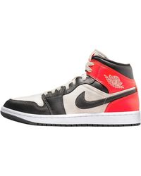 Nike - Jordan 1 Mid Se Black Red Beige Dc6078-100 - Lyst