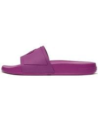 Fitflop - Eq3-a29 Iqushion Slides Ladies Miami Violet Rubber Arch Support Slip On Beach & Pool Shoes - Lyst