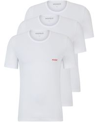 HUGO - T-Shirt RN Triplet P Dreier-Pack T-Shirts aus Baumwolle mit Logos Weiß XXL - Lyst