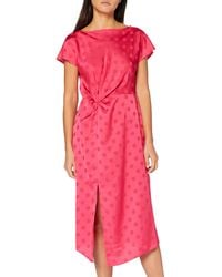 Dorothy Perkins Hot Pink Jaquard Ipulated Waist Midi Dress Casual