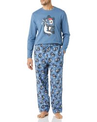 Amazon Essentials Disney Star Wars Marvel Flannel Pyjamas Sleep Sets - Blue