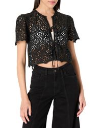 The Drop - Doca Lace Tie Front Top with Scallop Detail Blusen - Lyst