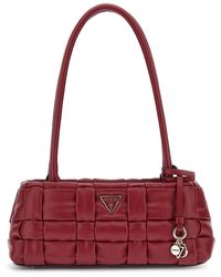 Guess - Sac à épaule Marion Shoulder Satchel Bag Red rouge foncé - Lyst