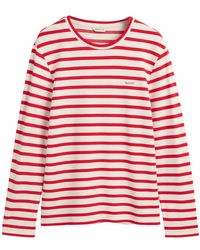 GANT - Striped Ls T-shirt - Lyst