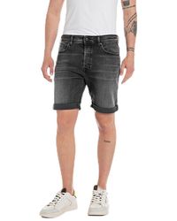 Replay - Jeans Shorts mit Stretch - Lyst