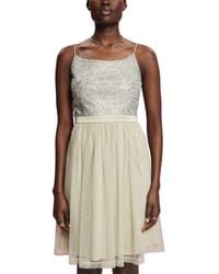 Esprit - Collection Mini-jurk Van Mesh Met Paillettentop - Lyst