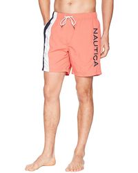 Nautica - Quick Dry Color Block Swim Trunk - Lyst