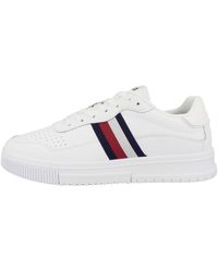 Tommy Hilfiger - Cupsole Supercup Leather Stripes Trainers - Lyst