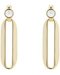 Karen Millen - Boucles d'oreilles pendantes en forme d'ellipse en cristal pour femme - Lyst