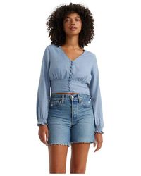 Levi's - LEVIS Tamara LS Blouse MED Indigo-Worn IN - Lyst