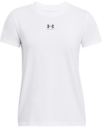 Under Armour - Rival Core Damesshirt Met Korte Mouwen Transparent Wit - Lyst