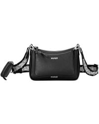 HUGO - Bel Multi Crossbody Bag Black/White - Lyst