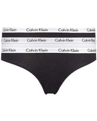 Calvin Klein - Carousel - 3 Pack Bikini Briefs - Underwear - Signature Waistband Elastic - Multipack - Black/white - Size - Lyst
