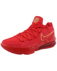 Nike - Lebron Xvii Low Titan Lace-up Red Synthetic S Trainers Cd5008_600 - Lyst