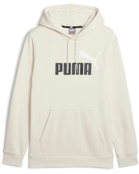 PUMA - Standard Essentials+ Big Logo Fleece Hoodie - Lyst