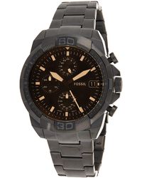 Boîtier Latitude chronographe en acier inoxydable noir -Noir Satin Fossil  pour homme en coloris Noir - Lyst