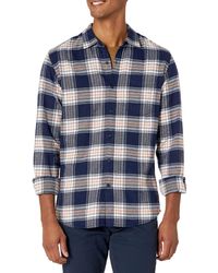 Amazon Essentials Slim-fit Long-sleeve Plaid Flannel Shirt Button,red  Plaid- L for Men - Save 33% | Lyst