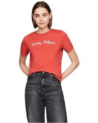 Tommy Hilfiger - Reg Script C-nk Ss Ww0ww42589 S/s T-shirt - Lyst