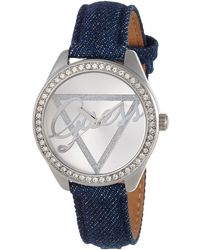 Guess - W0456l1 Quartz Analogue Watch-bracelet Silver Dial Blue - Lyst