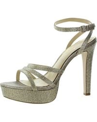 Jessica Simpson - Balina Faux Suede Platform Ankle Wrap Dress Sandals Gold 9.5 - Lyst