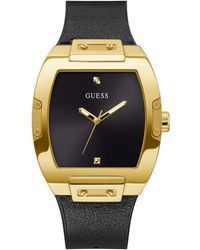 Guess - Tone Stainless Steel Case With Black Flex - Lyst