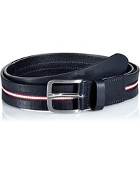 Tommy Hilfiger CORPORATE CENTER STRIPE BELT 3.5CM Gürtel - Blau