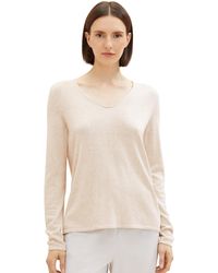 Tom Tailor - Basic Strickpullover mit V-Ausschnitt - Lyst