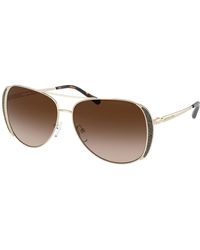 Michael Kors - Chelsea Glam Mk 1082 Gold/brown Shaded 58/13/140 Women Sunglasses - Lyst