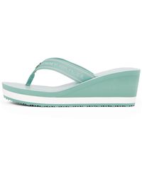 Tommy Hilfiger - Th Strepen Wedge Beach Sandal Flip Flops - Lyst