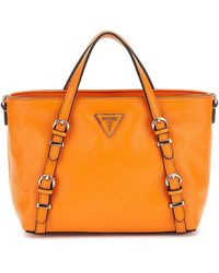 Guess - Levia Mini Satchel Tangerine - Lyst
