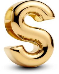PANDORA - Letra S Alfabeto Mini Charm de Plata de Ley con Chapado en Oro de 14 Quilates Compatible Moments - Lyst
