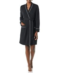 Amazon Essentials Lightweight Waffle Mid-length Dressing Gown - Black