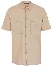 Emporio Armani - Superfine Linen Blend Short Sleeve Dress Shirt - Lyst