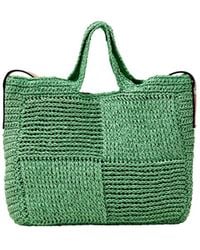 Esprit - Basttasche aus Webstoff mit Details in Lederoptik - Lyst