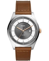 Fossil - 'Mathis' Quartz Stainless Steel and Leather Casual Watch - Lyst