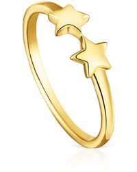 Tous - Offener Ring mit Sternen und 18-karätigem Gold auf Sterlingsilber - Lyst