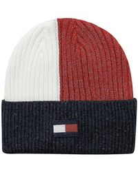 Tommy Hilfiger - Striped Ribbed Beanie-Mtze - Lyst