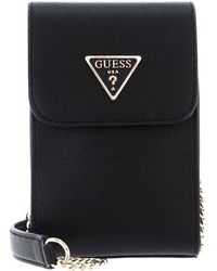 Guess - Noelle Flap Chit Chat Bag Black - Lyst