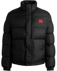 HUGO - Water-Repellent Puffer Jacket With Logo Label - Lyst