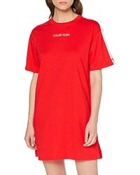 Calvin Klein S/S Nightshirt Camicia da Notte Donna - Rosso