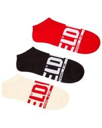 DIESEL - 3-pack Low-cut Logo Socks - Lyst