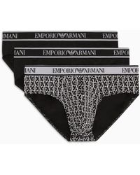 Emporio Armani - 3er-pack Eng Anliegende Boxershorts Mit Mittigem Logo-band - Lyst