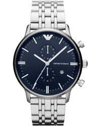 Emporio Armani - Two-hand Silver Stainless Steel Bracelet Watch - Lyst