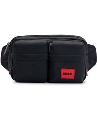 HUGO - Structured-material Belt Bag With Red Logo Label - Lyst