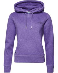 Superdry - Essential Hoodie mit Logo Leuchtend Lila Meliert 36 - Lyst