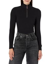 Tommy Hilfiger - 1/4 Zip Mock Neck Cable Sweater Black Md - Lyst