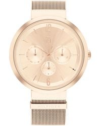 Tommy Hilfiger - Reloj Analógico de Cuarzo Multifunción para Mujer con Correa de Malla de Acero Inoxidable de Oro Rosa - 1782538 - Lyst